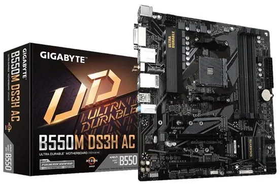 GIGABYTE B550M DS3H AC Bundkort - AMD B550 - AMD AM4 socket - DDR4 RAM - Micro-ATX